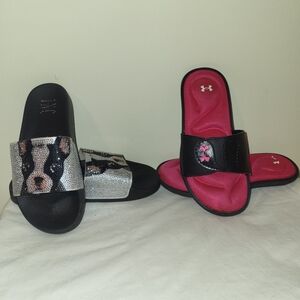 2 pairs of slide on shoes